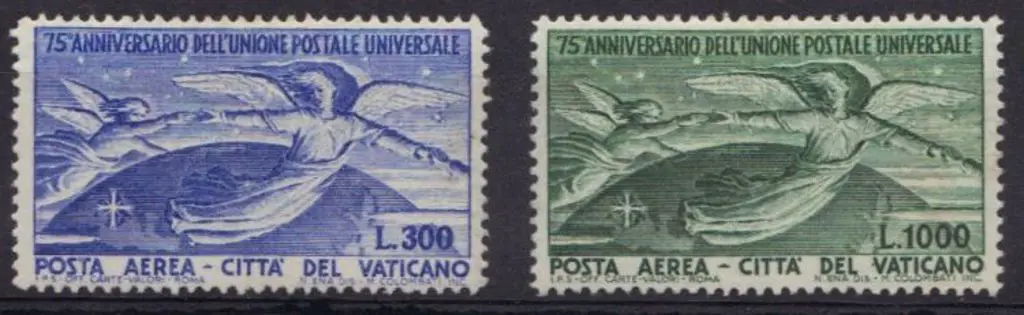 Vatican 1949 UPU pair fresh MVLH. SG 149/50 Cat. ... Image 1++