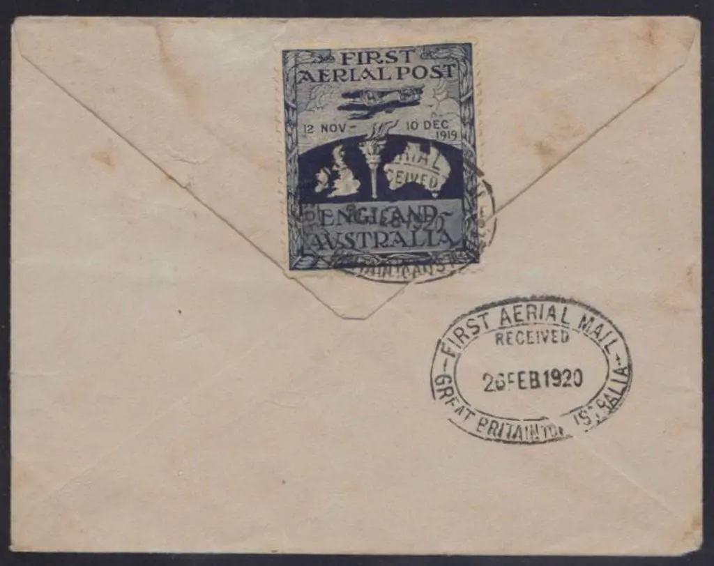 1919 (Nov/Dec) First Aerial Post cover with the ... Image 1++