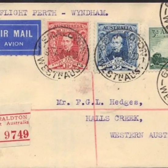1930 (9th July) Registered Geraldton to Hall's ...