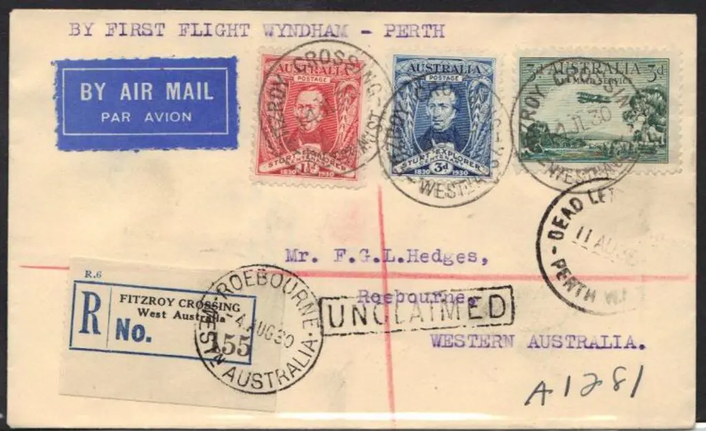 1930 (10th July) Registered Fitzroy Crossing to ... Image 1++