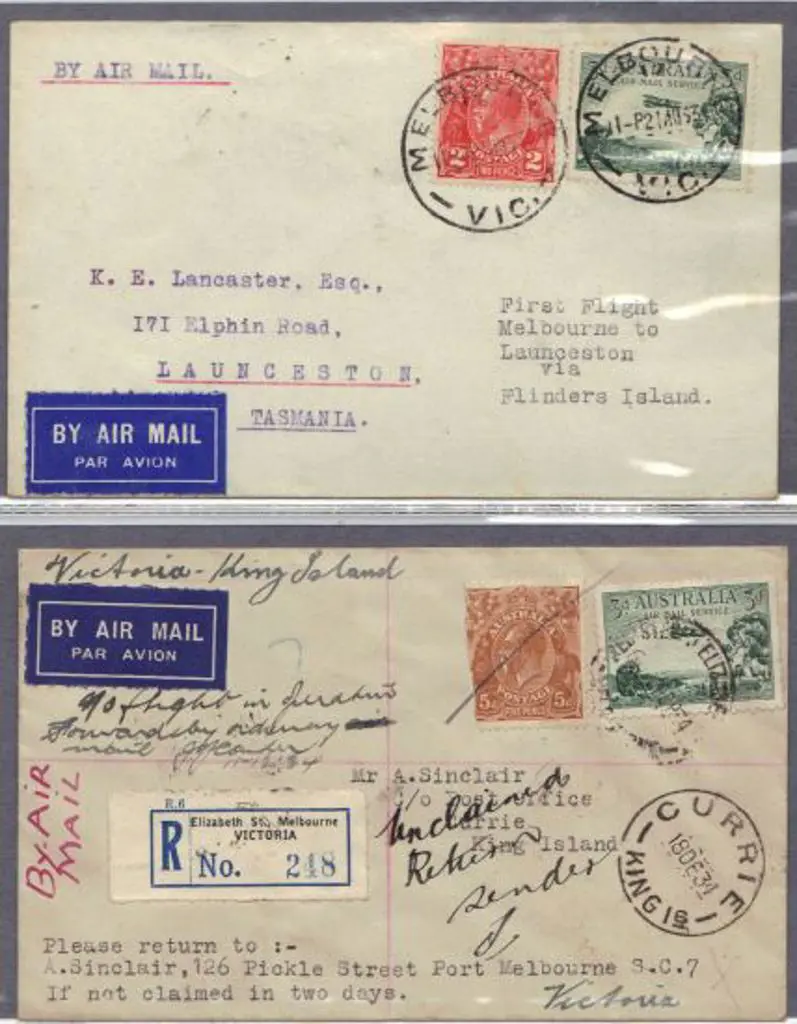 1931/33 First Flight Covers incl Melbourne-Hobart ... Image 1++