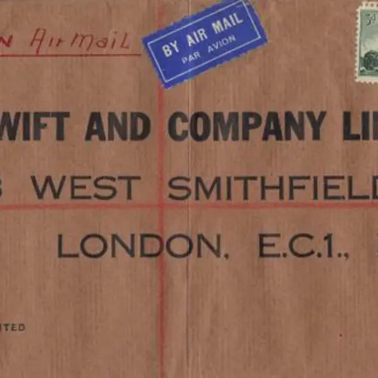 1934 (23rd Feb) large airmail cover Brisbane to ...