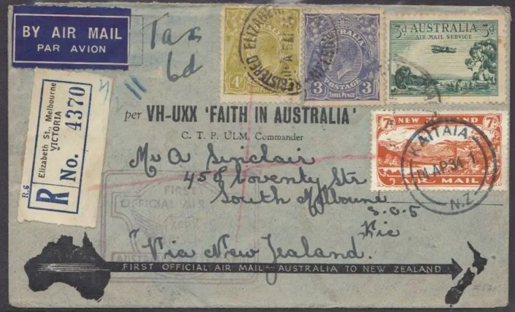 1934 (5th April) Aust to New Zealand return, ... Image 1++