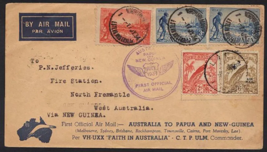 1934 (17th July) Aust  to New Guinea & return ... Image 1++