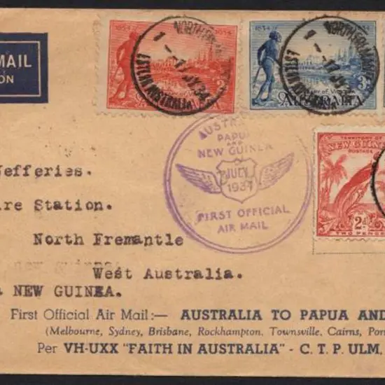 1934 (17th July) Aust  to New Guinea & return ...