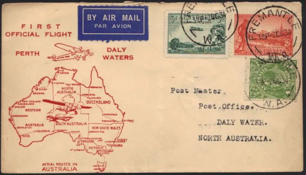 1934 (2nd Oct) Perth to Daly Waters with blue ... Image 1++