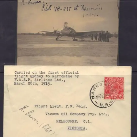 1935 (28th Mar) Sydney to Narromine by WASP ...