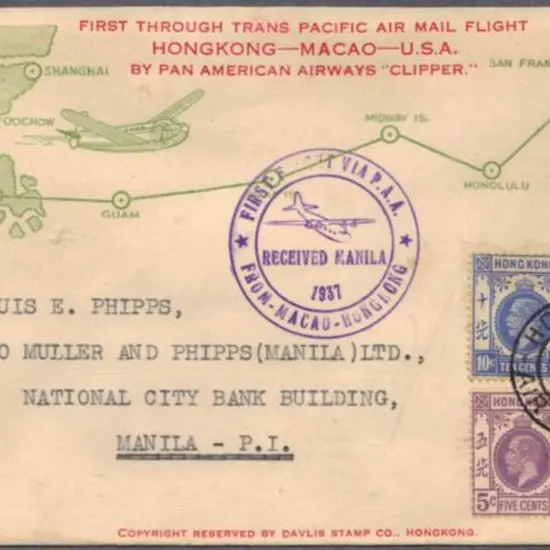 1937 (29th Apr) Hong Kong to Manila on First ...