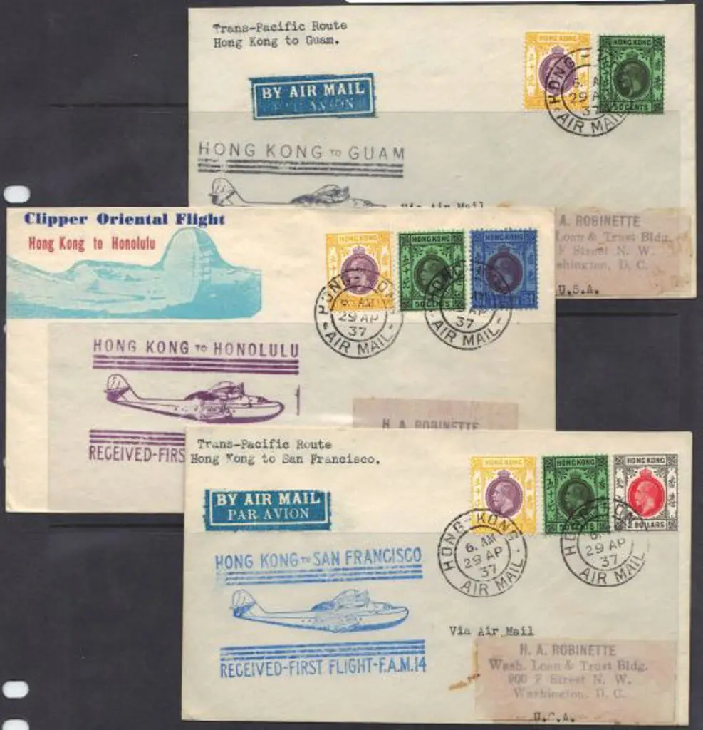 1937 (29th Apr) Hong Kong to Guam, Honolulu & San ... Image 1++