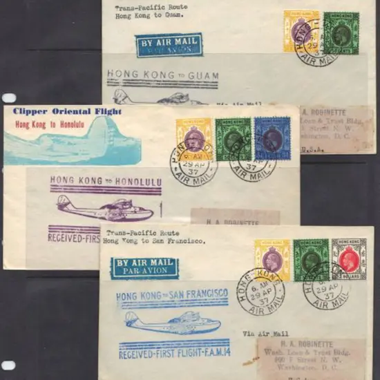 1937 (29th Apr) Hong Kong to Guam, Honolulu & San ...