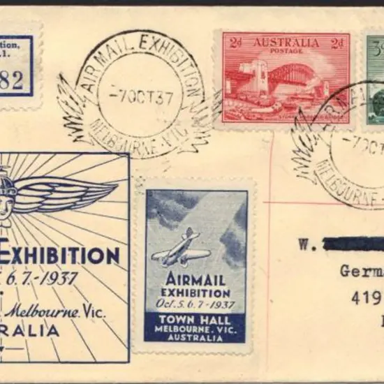 1937 (7th Oct) Melbourne Air Exhibition Registered ...