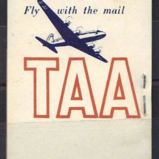 1950 TAA complete booklet of Airmail labels with ...