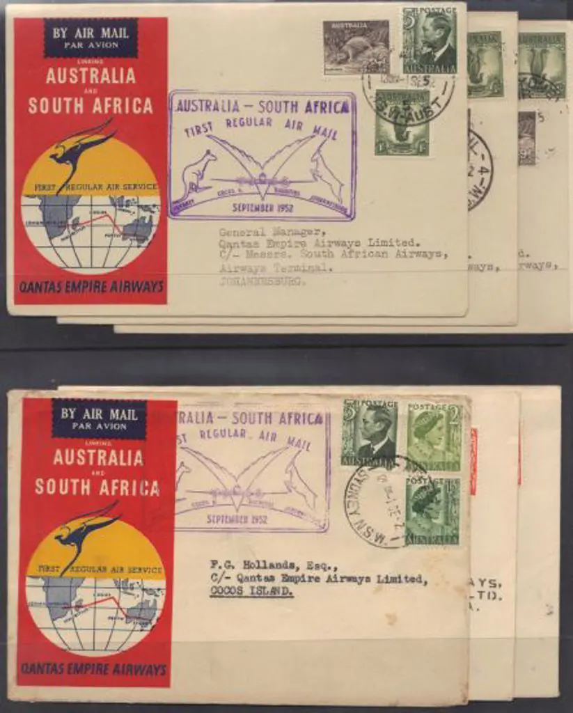1952 Qantas Australian-South Africa flight covers ... Image 1++