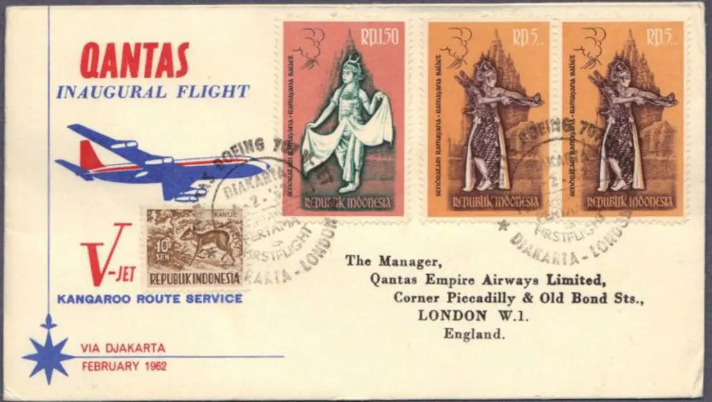 1962 (6th Feb) Qantas Inaugural flight V-Jet ... Image 1++