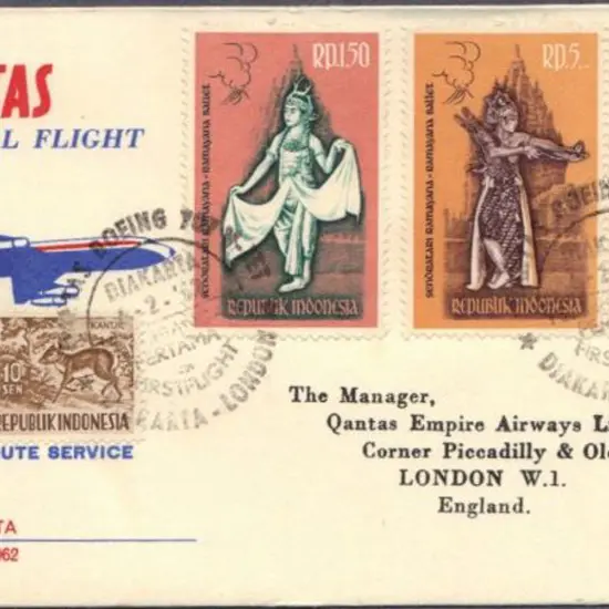 1962 (6th Feb) Qantas Inaugural flight V-Jet ...