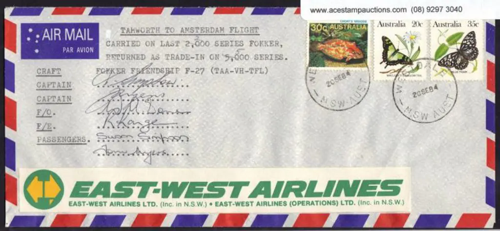 1984 (20th Sept) Tamworth to Amsterdam carried on ... Image 1++