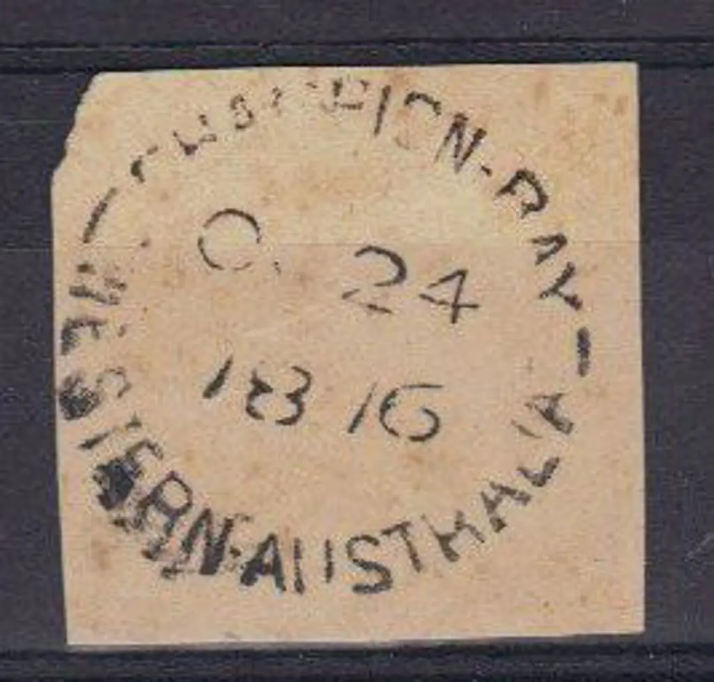 Champion Bay cds 1 full strike on piece OC 24 1876 ... Image 1++