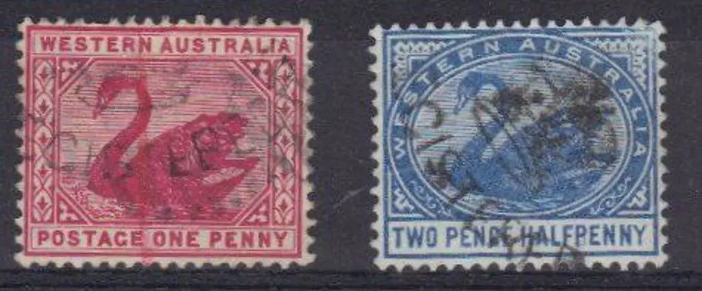 Crown Registered strikes on a 1d red & 2½d blue ... Image 1++