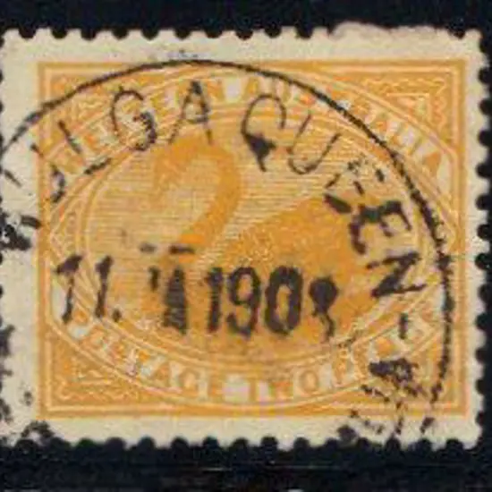 Mulga Queen A28 75% strike on 2d yellow swan 11 JA ...