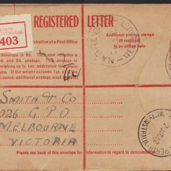 Narrogin 1932 (2nd June) cds's x 2 on KGV ...