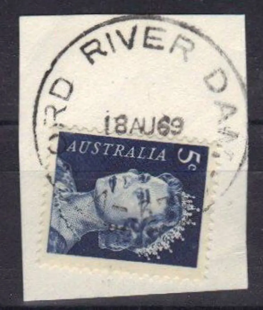 Ord River Dam postcode cds for 18 AU 69 on piece ... Image 1++