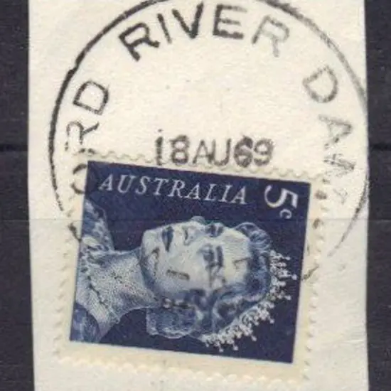 Ord River Dam postcode cds for 18 AU 69 on piece ...