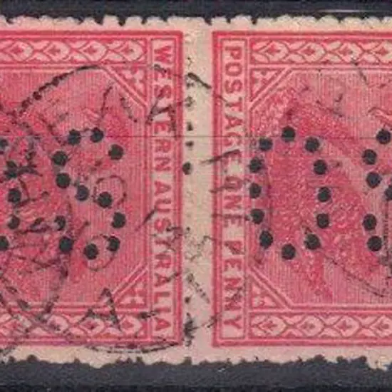 Peak Hill on 2d yellow swan & strip of 4 x 1d pink ...