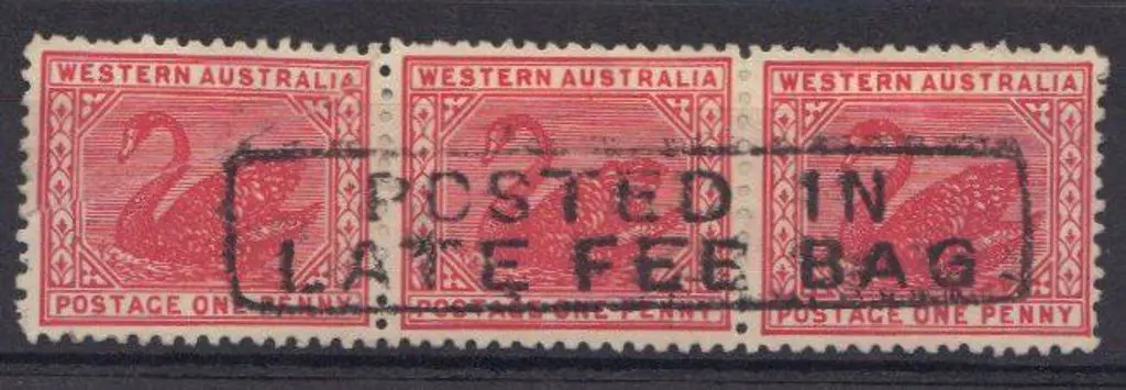 Posted In Late Fee Bag complete framed handstamp ... Image 1++