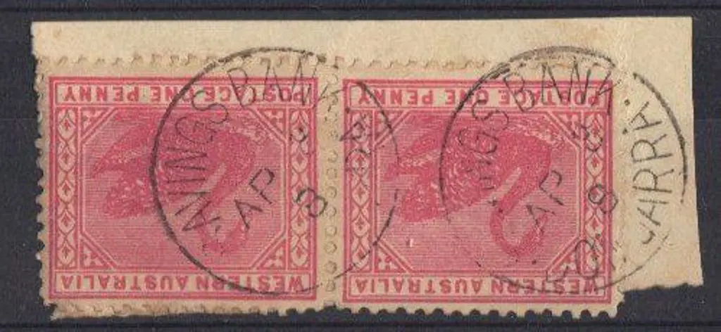 Savings Bank Dongarra SBi on pair of 1d swans tied ... Image 1++