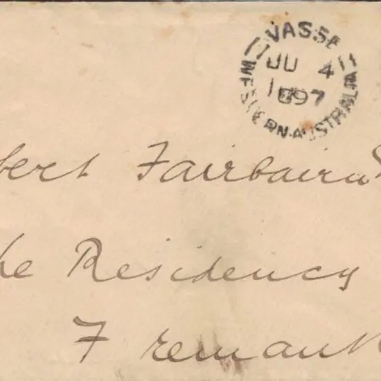 Vasse 1897 (4th June) Vasse to Fremantle cover ...