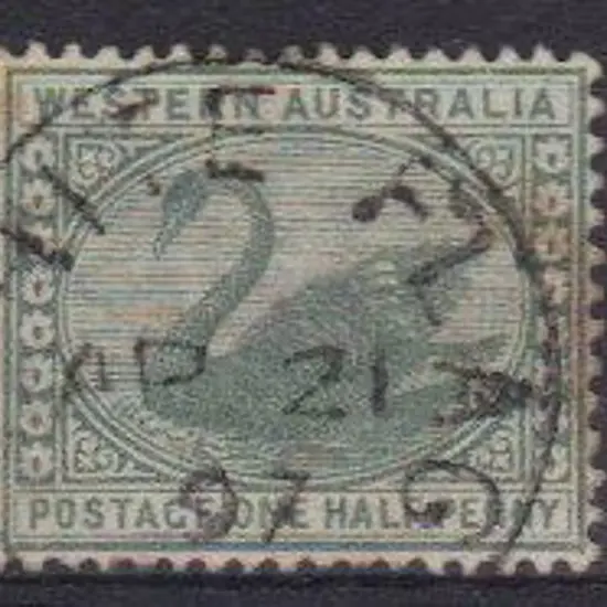 White Flag 3b 65% strike on ½d green swan AP 21 97