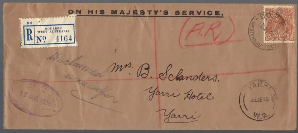 Yarri 1936 (12th Aug) Registered Boulder, ... Image 1++