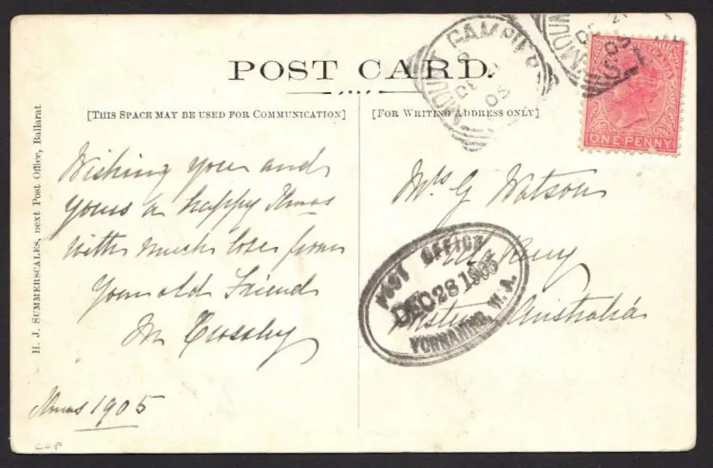 Yornaning 1905 (28th Dec) oval rubber stamp ORS ... Image 1++