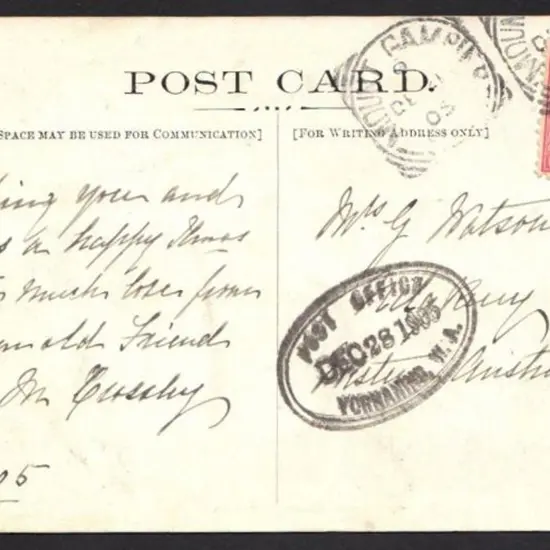 Yornaning 1905 (28th Dec) oval rubber stamp ORS ...