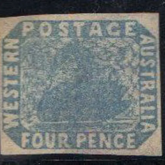 1854 4d pale blue. Large margins all round. Rough ...