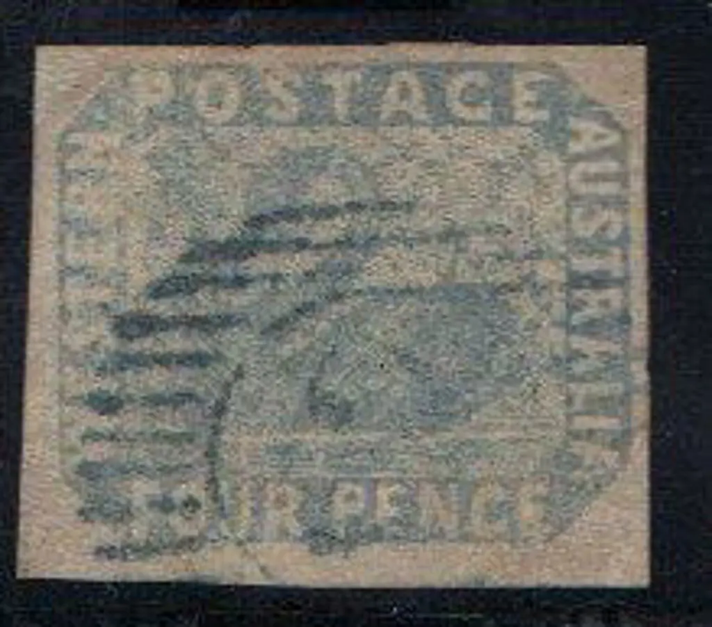 1854 4d pale blue fine used with rare blue cancel. ... Image 1++