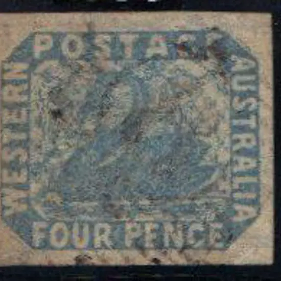 1854 4d blue fine used with light indistinct ...