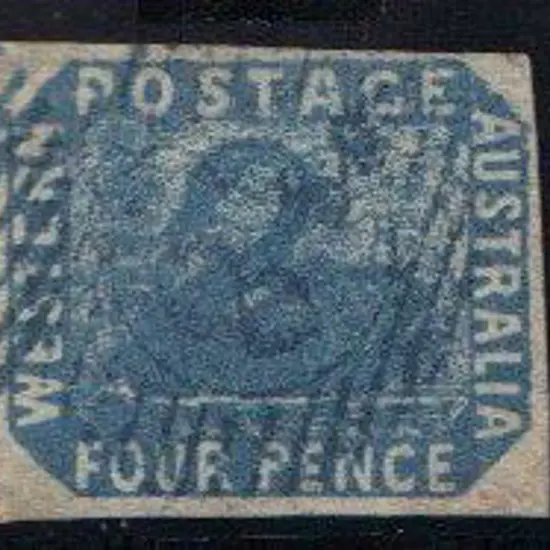 1854 4d deep dull blue. F/U with large to huge ...