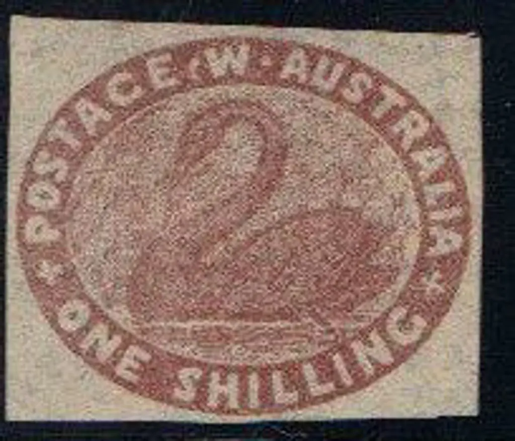 1854 1/- deep red brown imperf. Unused without ... Image 1++
