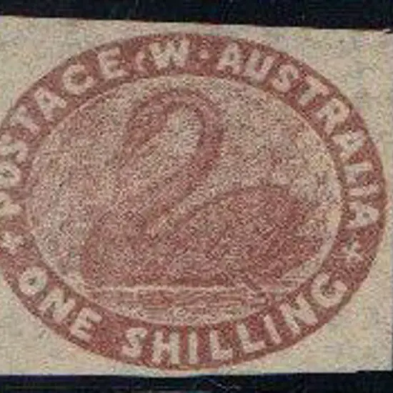 1854 1/- deep red brown imperf. Unused without ...