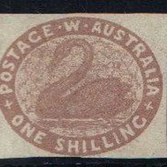 1855 1/- pale brown unused with 4 clear margins & ...
