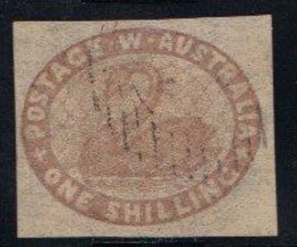 1855 1/- pale brown fine used with 4 large even ... Image 1++