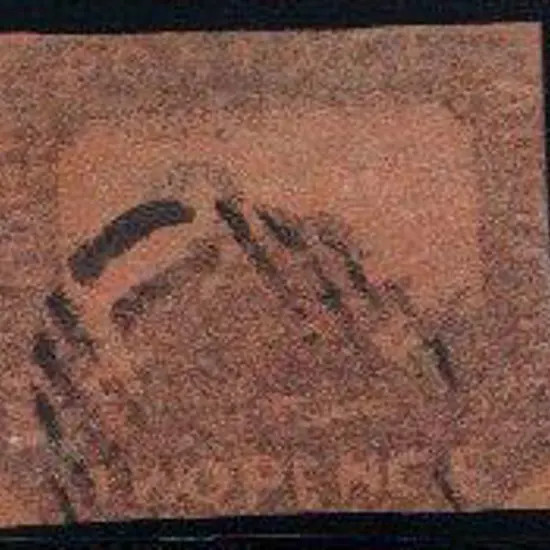 1857 2d brown black on Indian red printed both ...