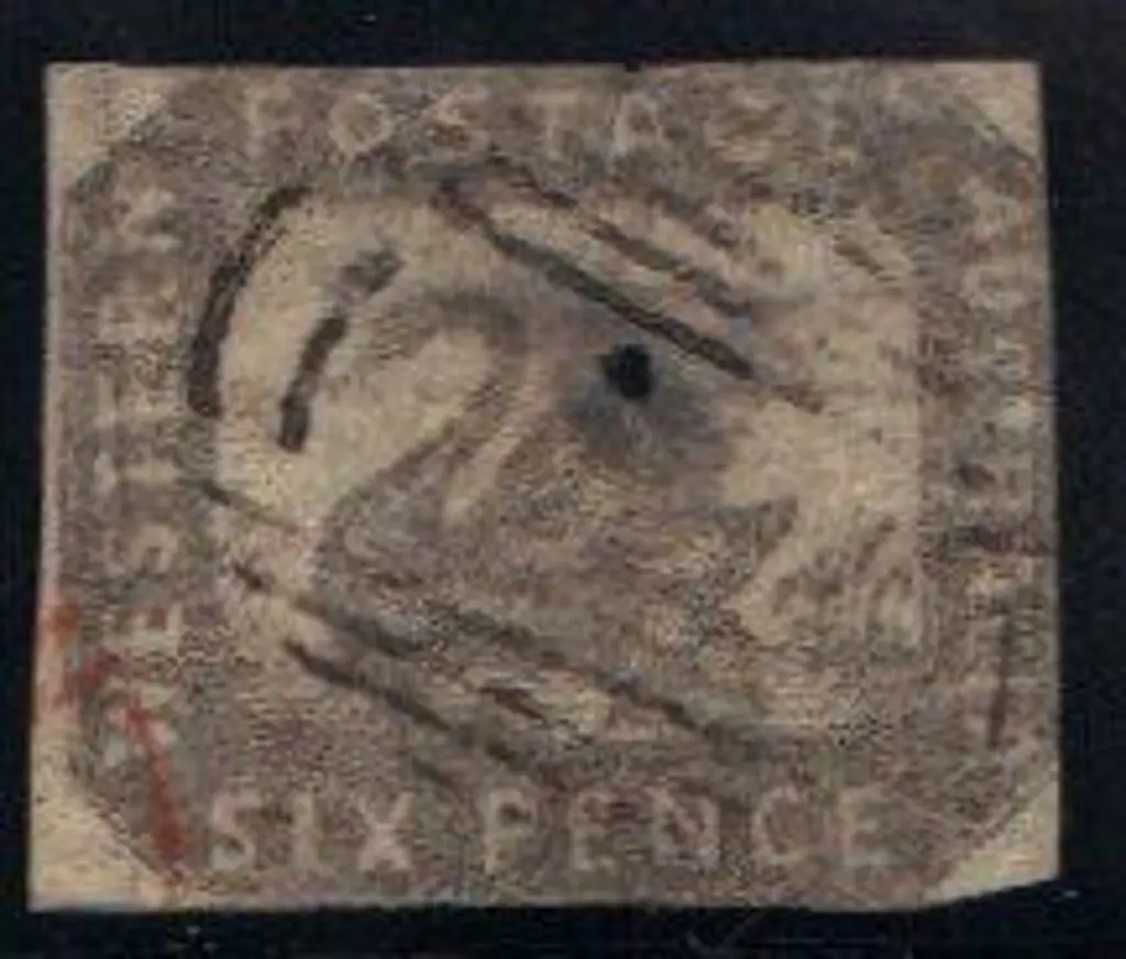 1857/59 6d grey black Hillman litho. 2 used ... Image 1++