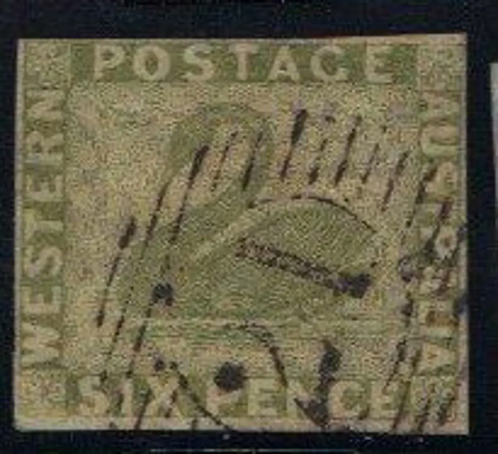 1860/4 6d sage green imperf with close but clear ... Image 1++