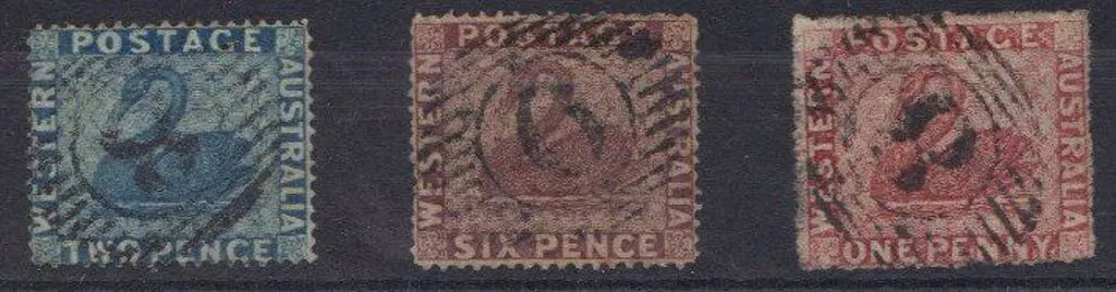 1861 2d blue & 6d purple brown perf 14-16 clean ... Image 1++