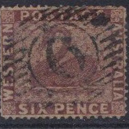 1861 2d blue & 6d purple brown perf 14-16 clean ...