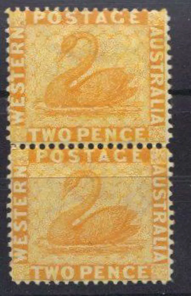 1882 2d chrome-yellow. MUH/MLH vertical pair. SG ... Image 1++