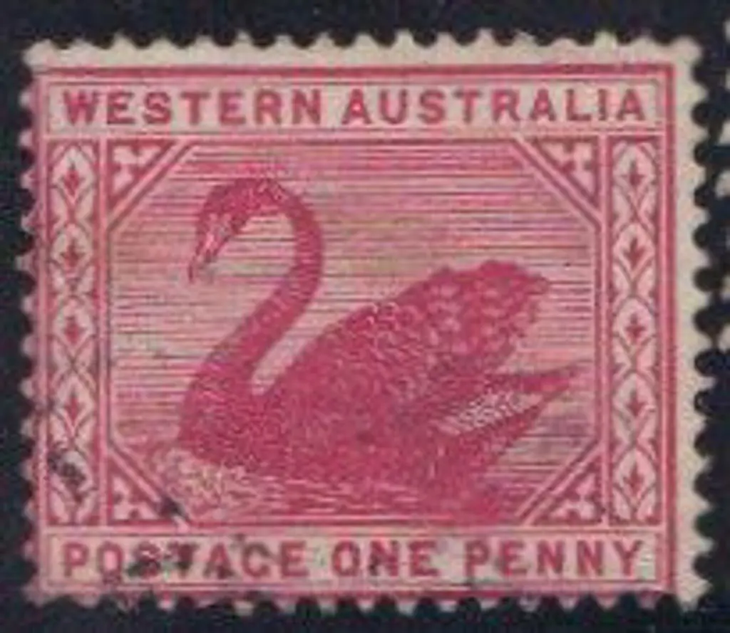 1890 1d carmine wmk Crown CA inverted (S/W left) ... Image 1++