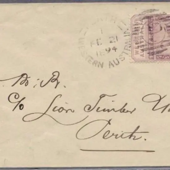 1894 (21st Feb) Perth crisp "P" duplex tying long ...